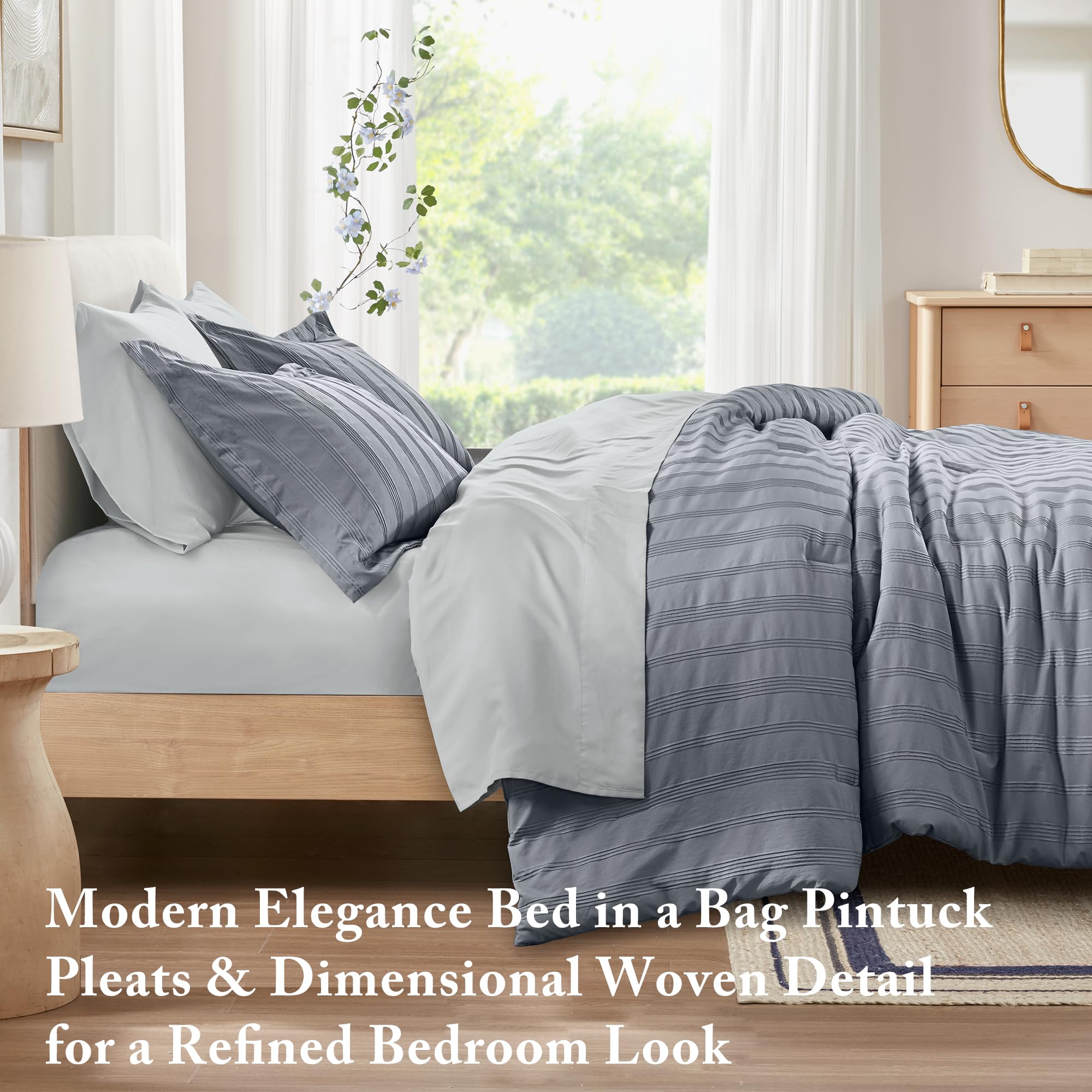 Logan Striped Comforter Set King 7 Pieces