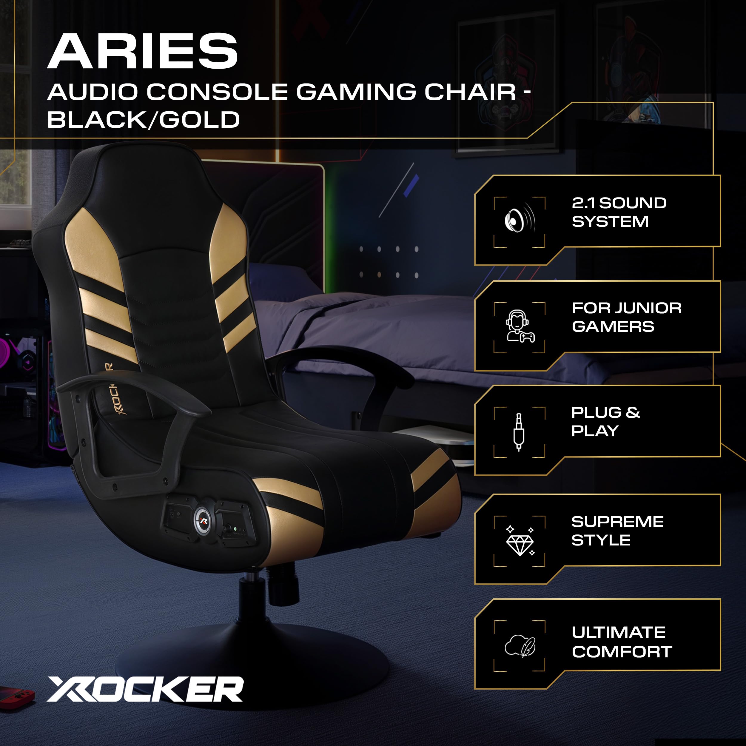 Youth Gaming Chair with Built-in Audio Speakers
