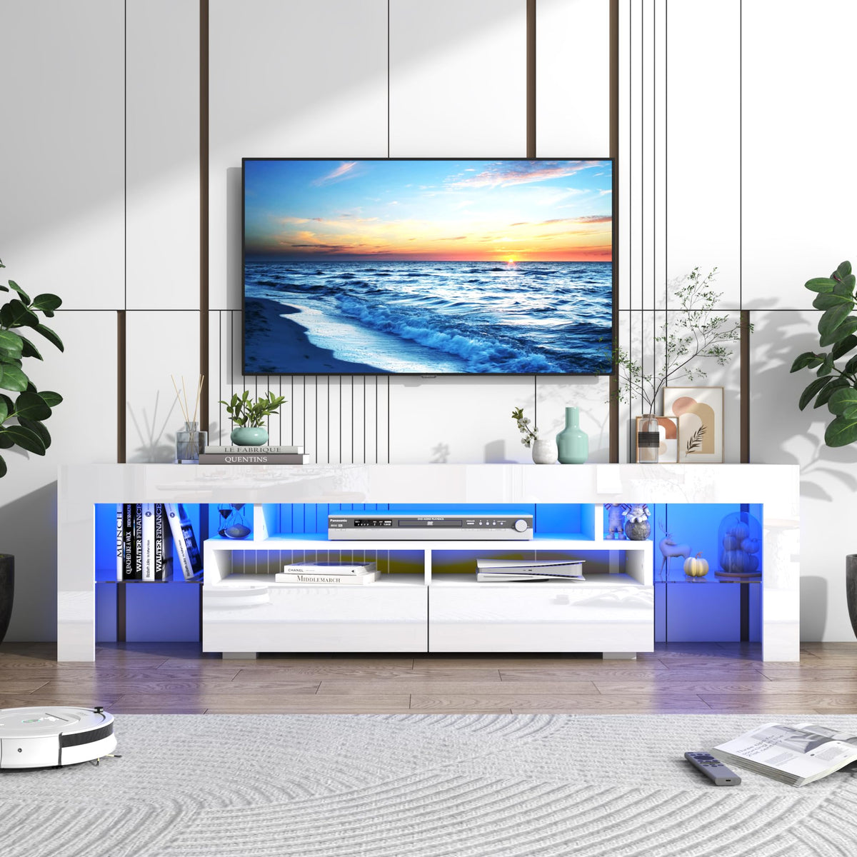 LED TV Stand with Storage Drawers