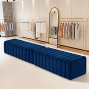 54" Velvet Ottoman Bench - Blue