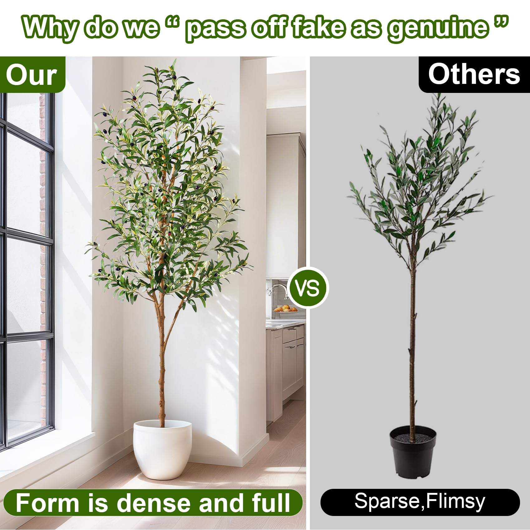 6ft Artificial Olive Tree with Natural Wood Trunk