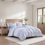 Modern Stripe Blue King Comforter Set