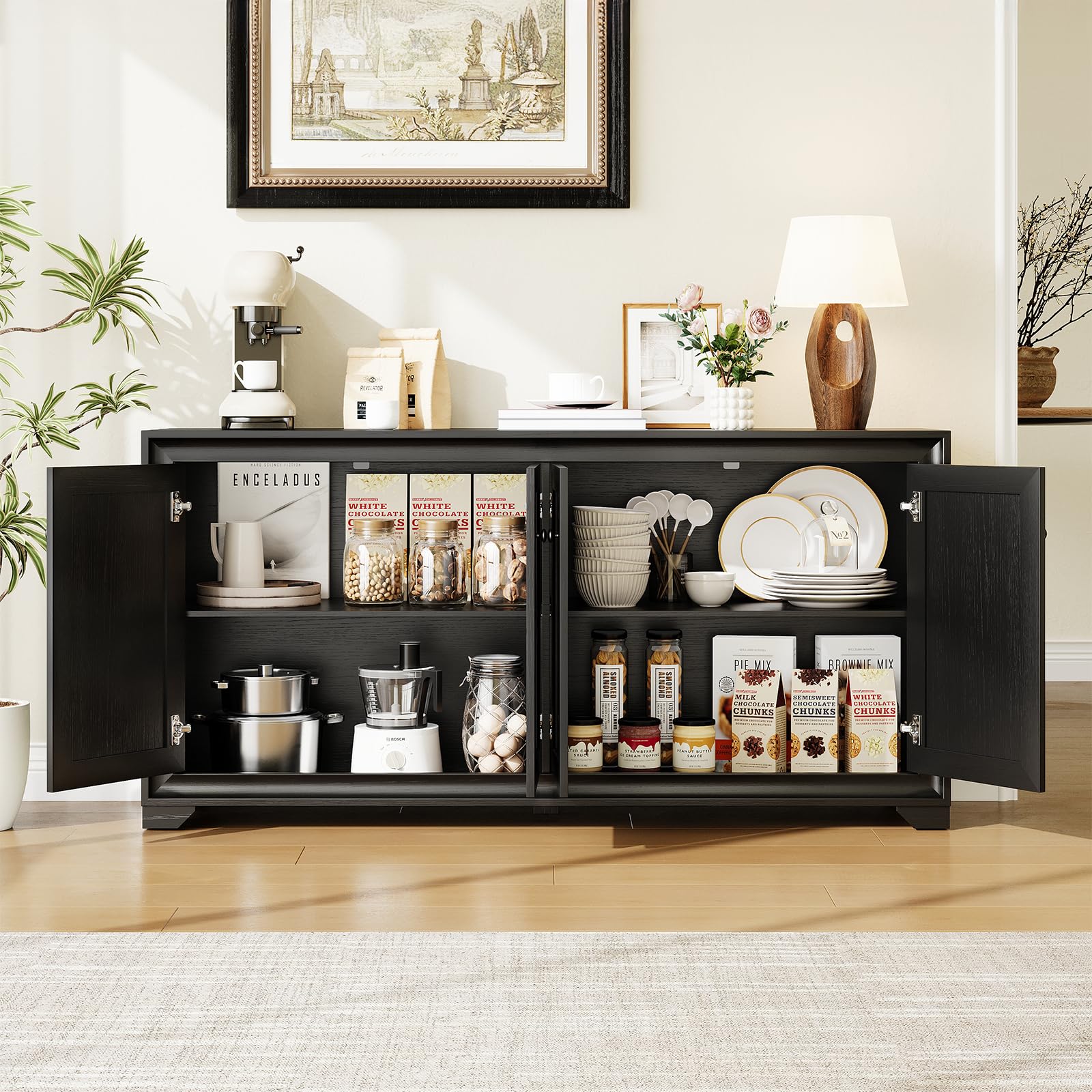 60" Buffet Cabinet with Storage and Adjustable Shelves