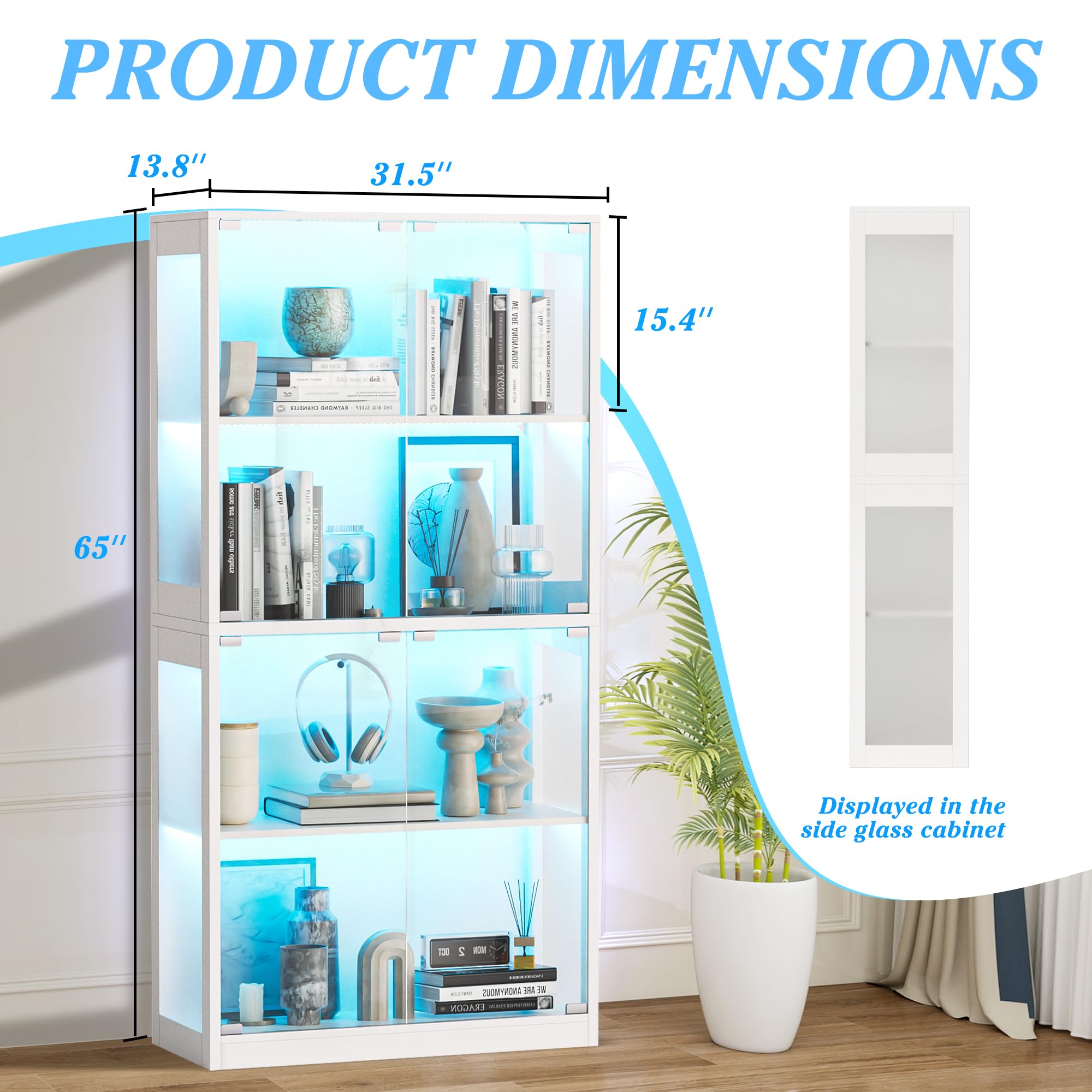 65" RGB Display Cabinet with Glass Doors