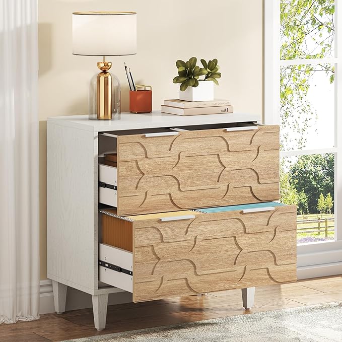 2-Drawer Lateral File Cabinet with Printer Stand