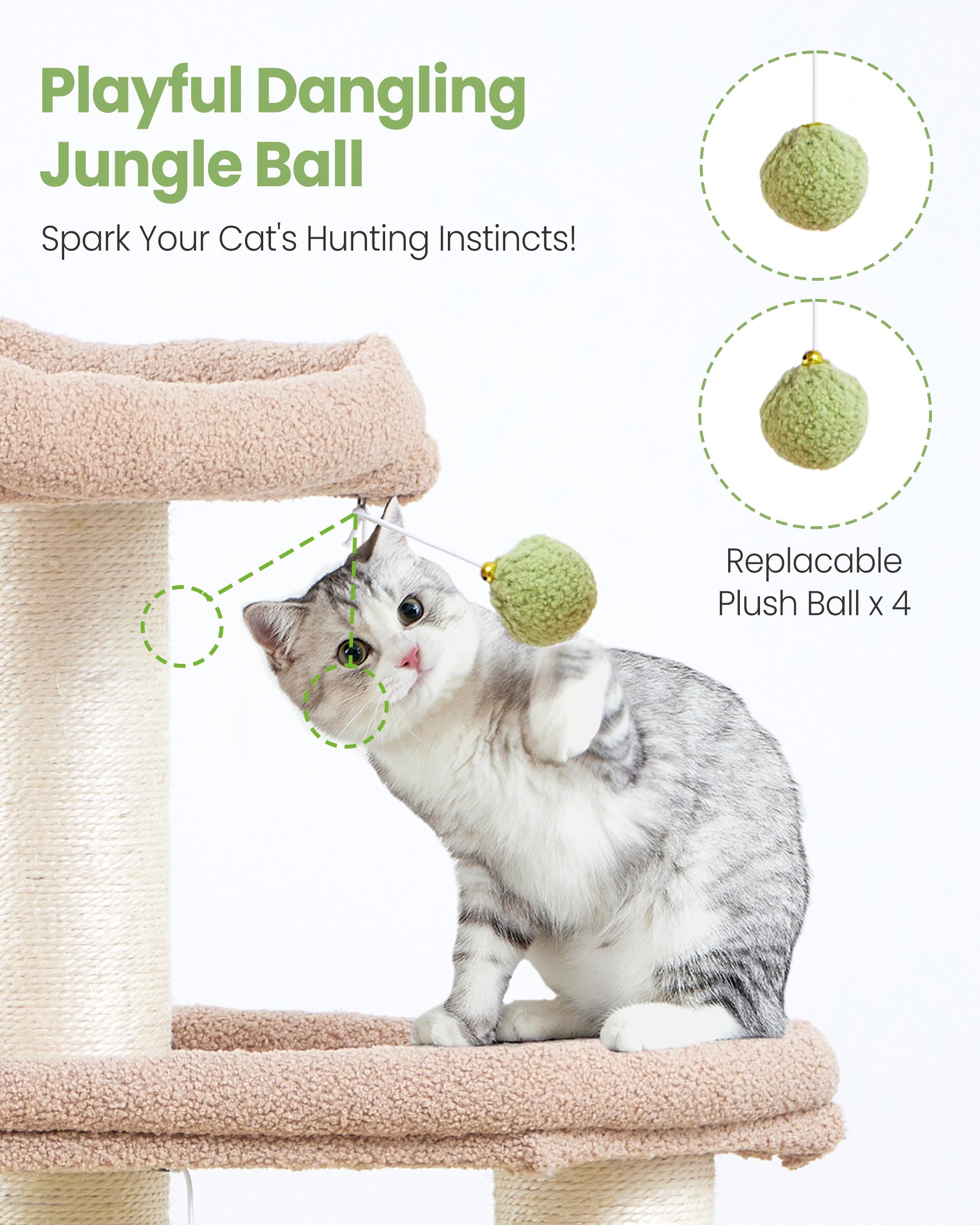 60 Inch Cat Tree Tower for Large Cats