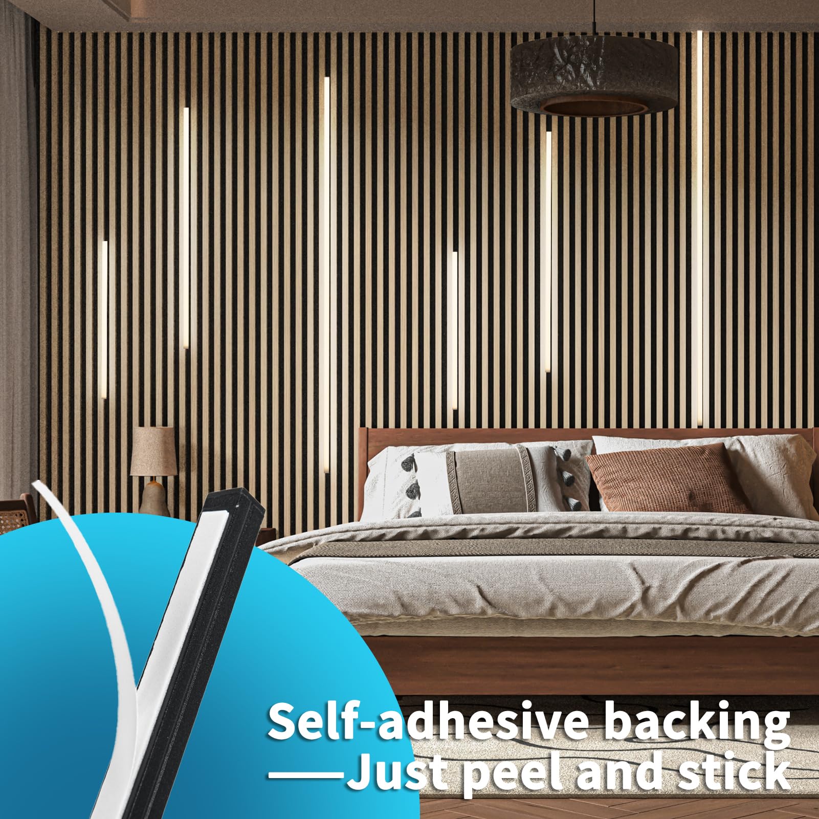 LED Recessed Lighting Kit for Wood Slat Wall Panels
