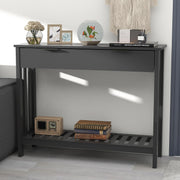 Black Entryway Console Table with Drawer and Storage