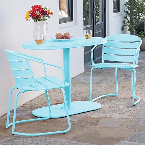 3-Piece Outdoor Bistro Set with Iron Frame