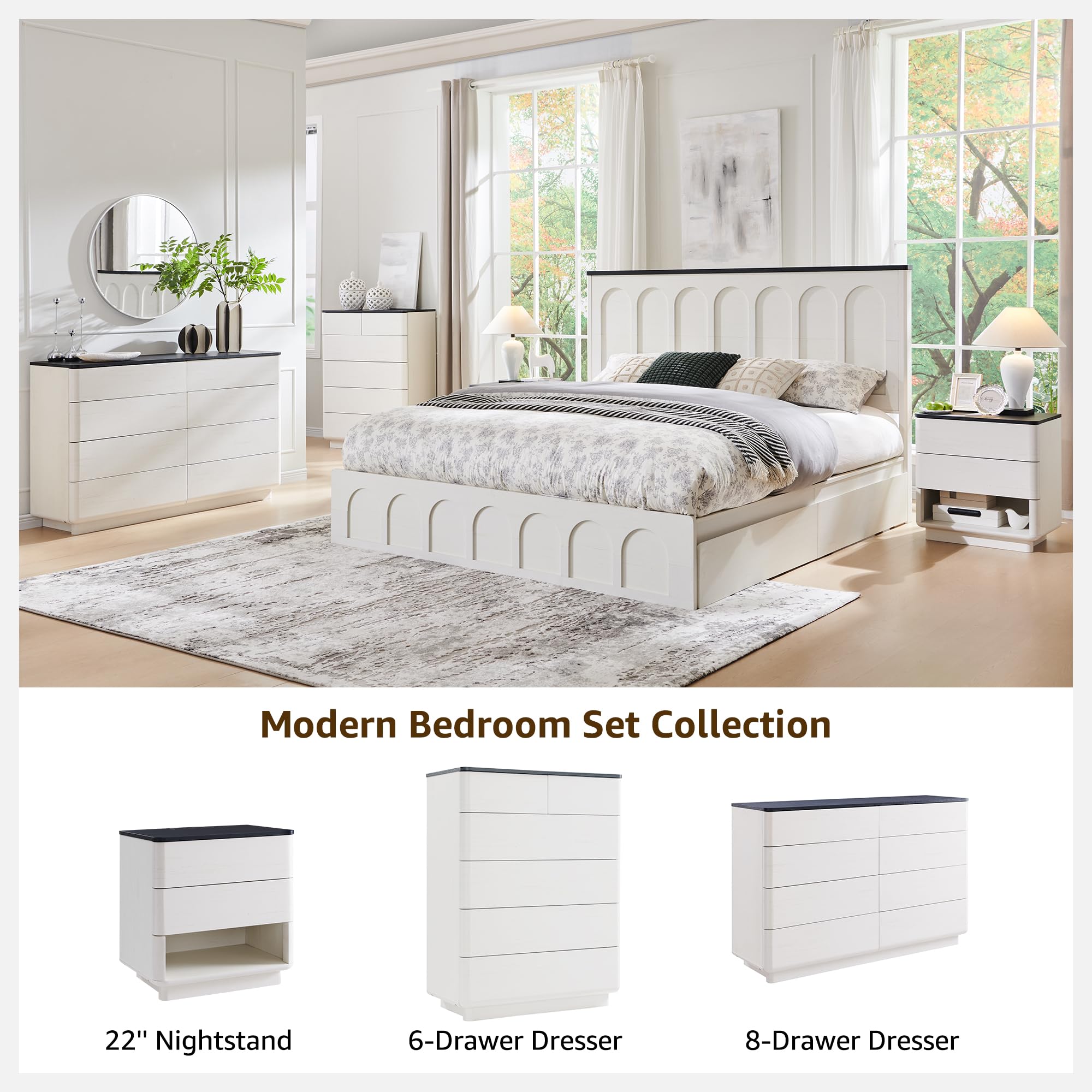 2-Drawer Nightstand with Charging Station