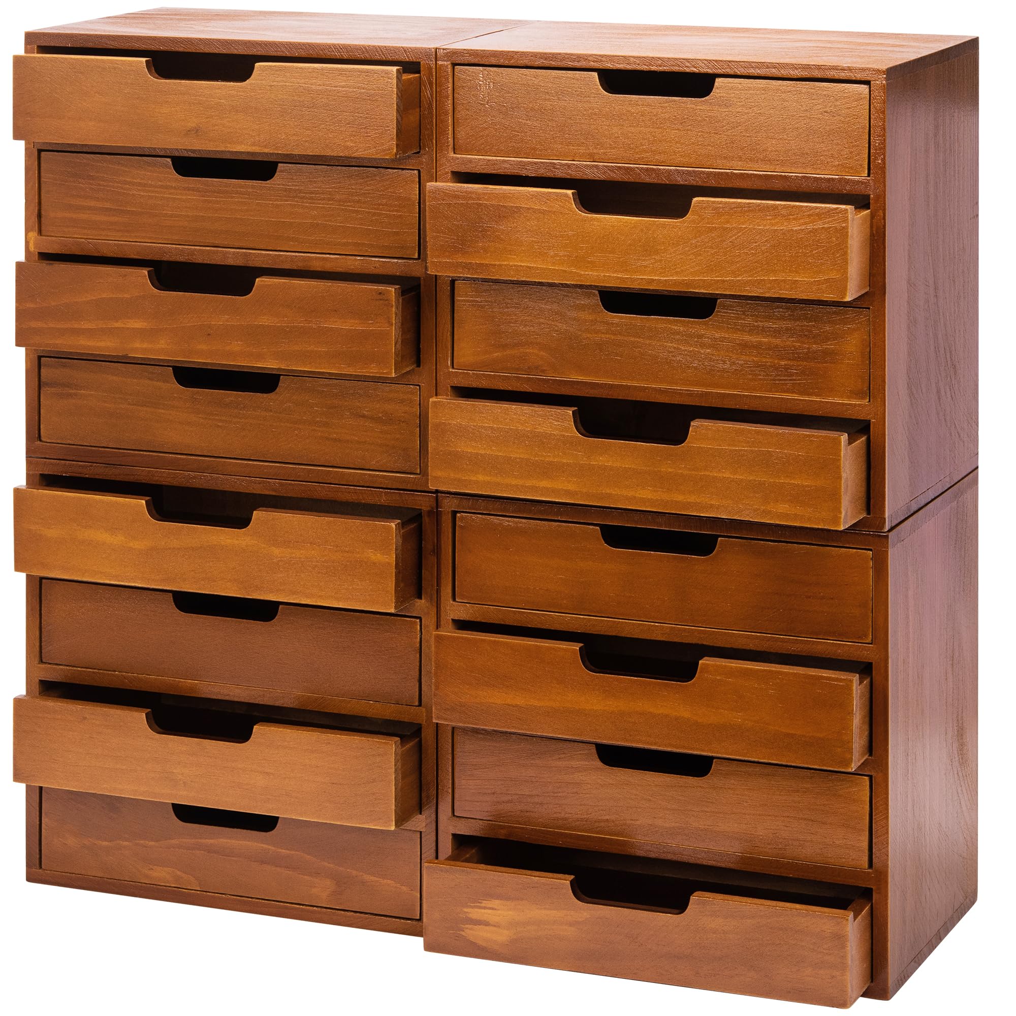 4-Pack Wooden Desktop Storage Organizer