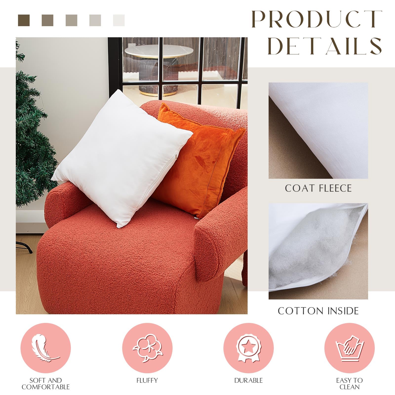 20x20 Throw Pillow Inserts - 30 Pack White Square Cushion Stuffers