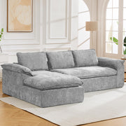 Chenille Modular Sectional Sofa Cloud Couch Deep Seat L-Shaped