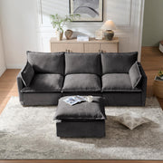 Modular L-Shaped Sectional Sofa with 4 Seats