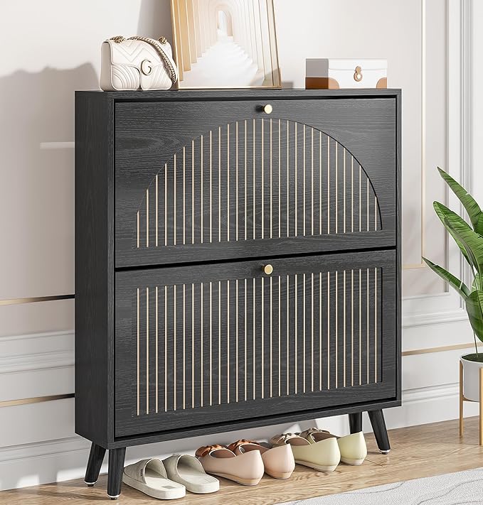 Shoe Storage Cabinet with 2 Flip Drawers