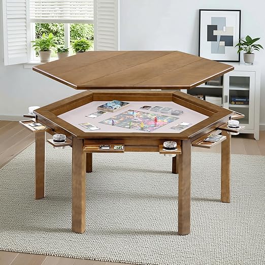 Hexagonal Gaming Table with Removable Top