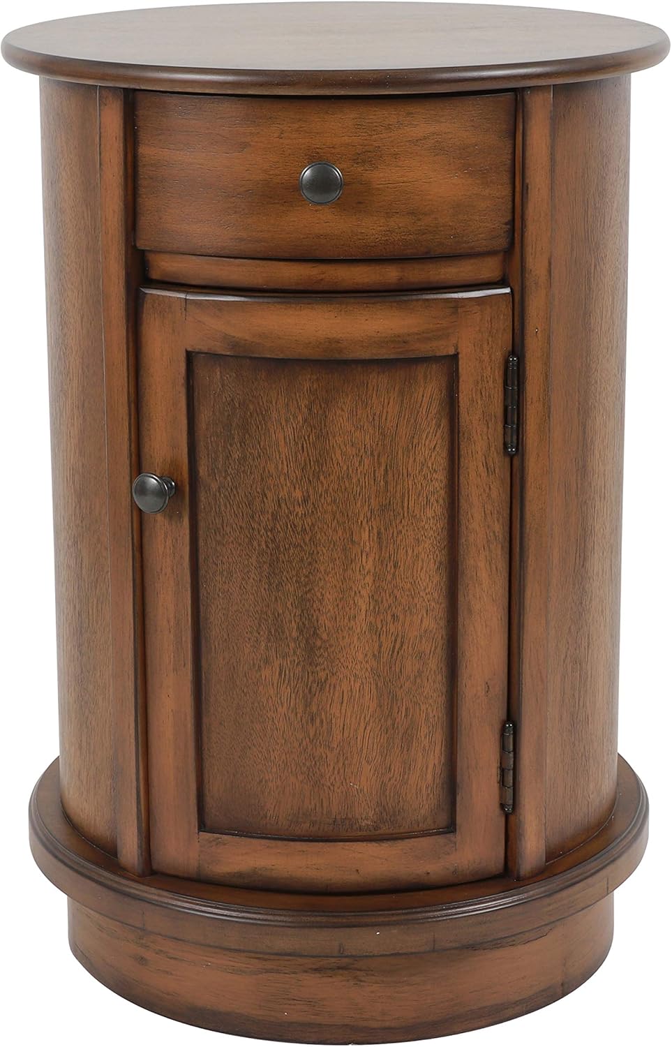 Round End Table with Storage Drawer
