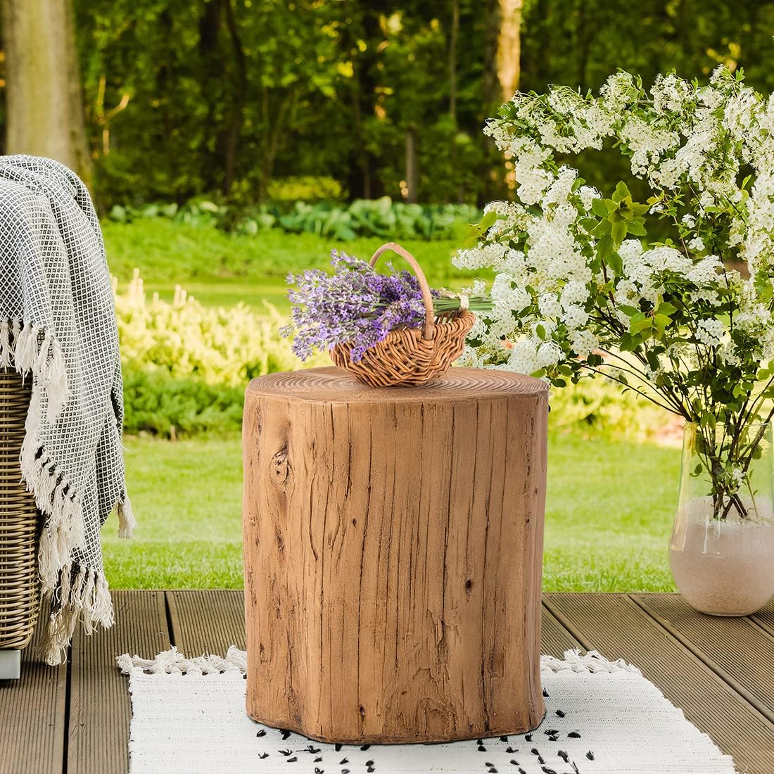 Concrete Stump Side Table Set of 2