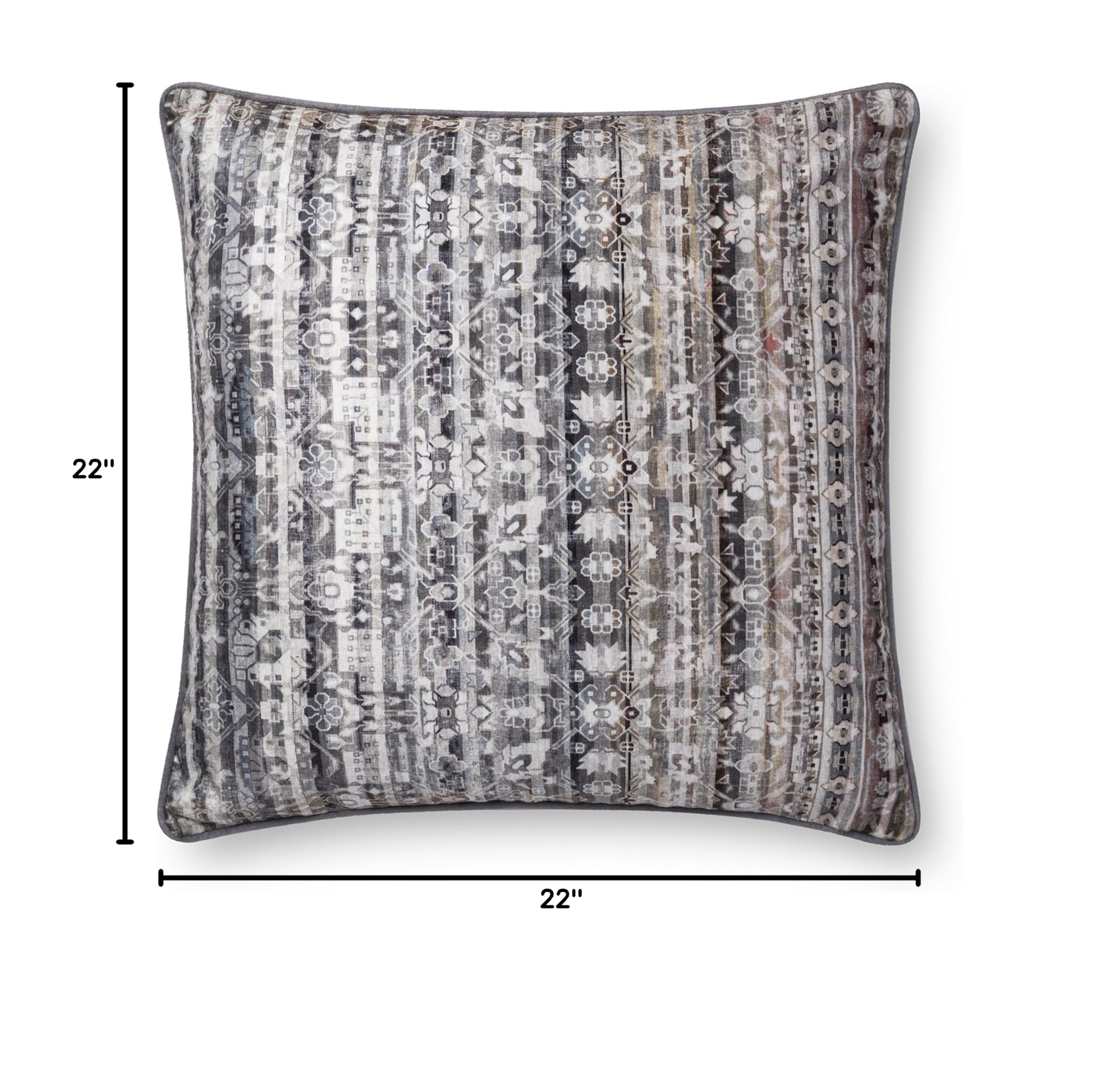 Geometric Gray Throw Pillow 22x22