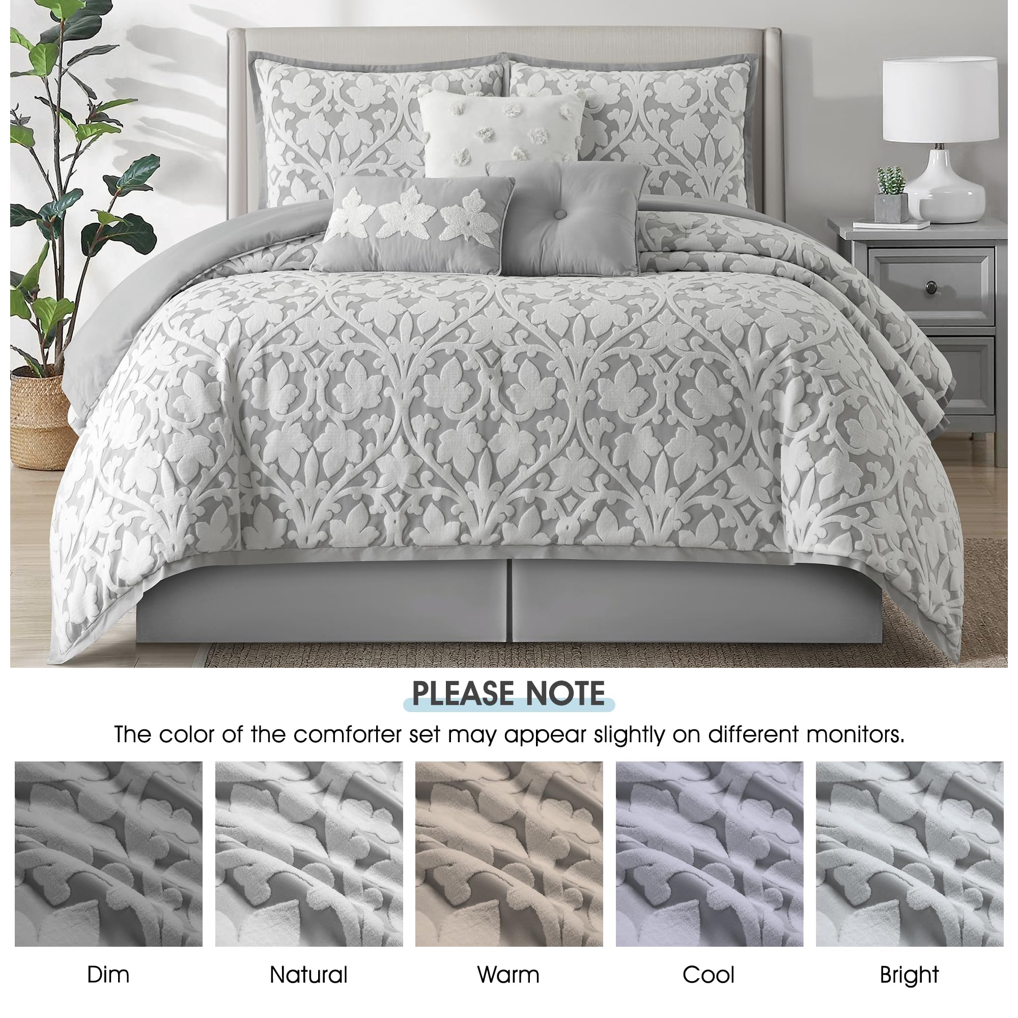 7 Piece Jacquard Comforter Set Queen