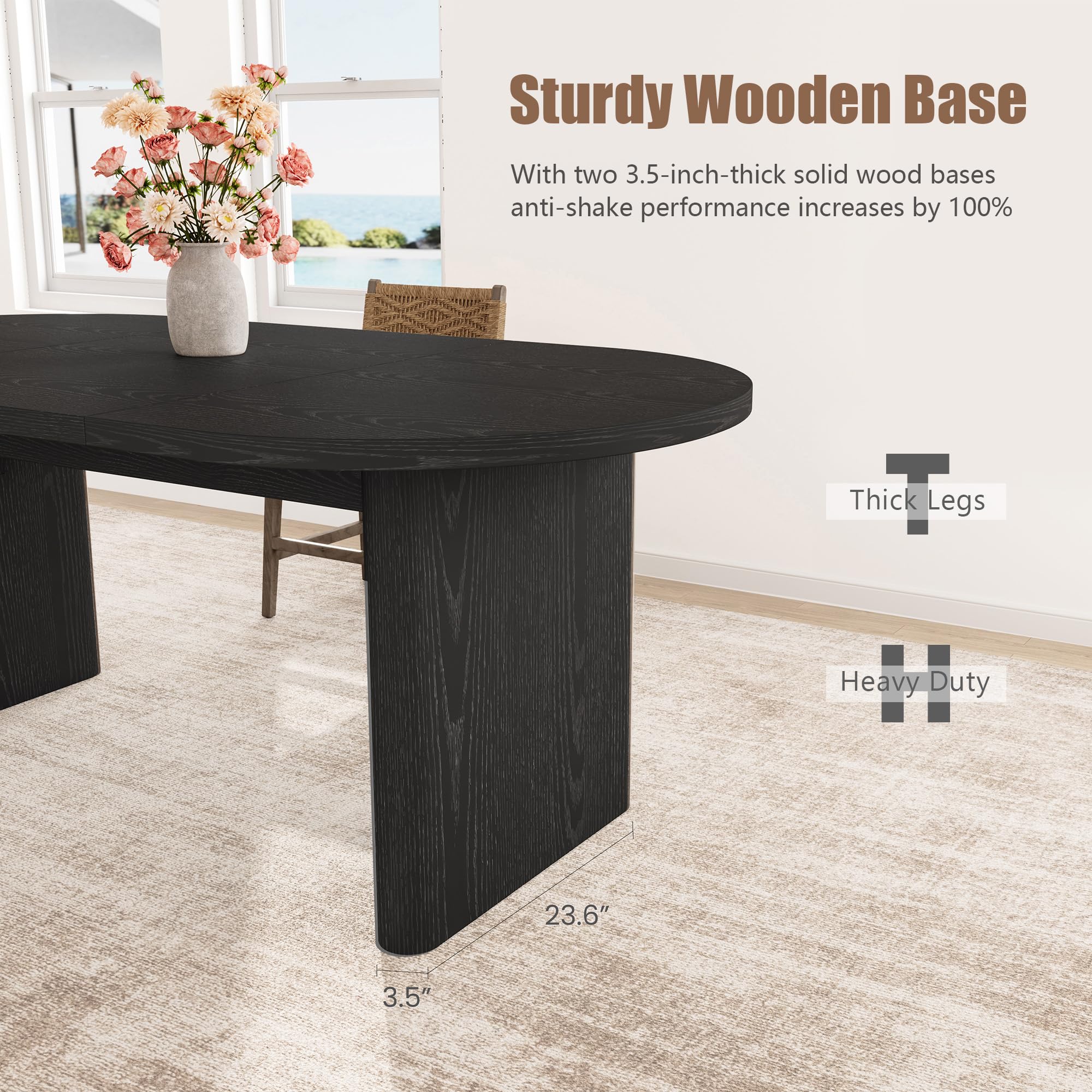 70.8 Inch Oval Dining Table for 6-8 People