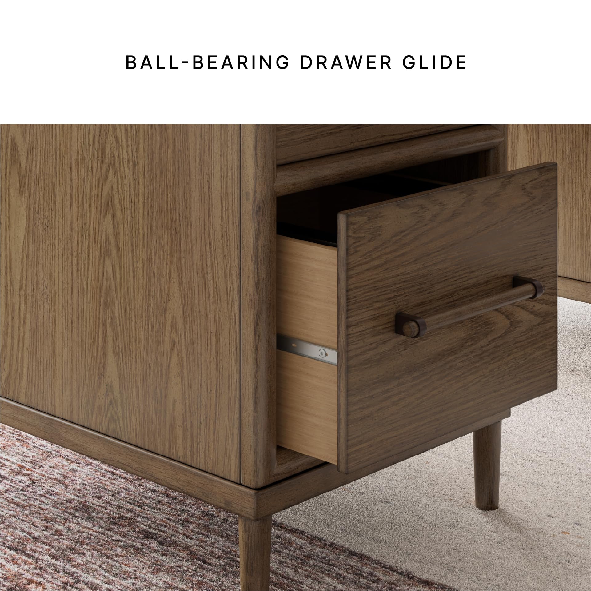 Contemporary Home Office Desk with 6 Drawers