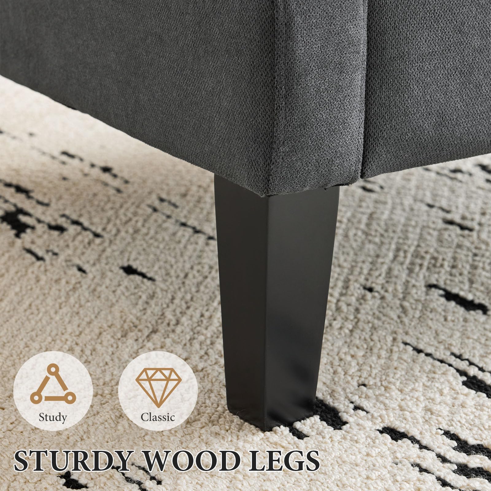 Modern Accent Chair with Wood Legs