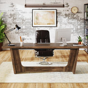 70.87-Inch Executive Desk with Wooden Pedestal