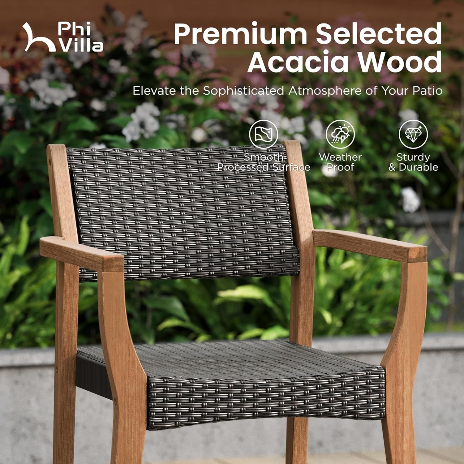 9-Piece Acacia Wood Outdoor Dining Set for 8