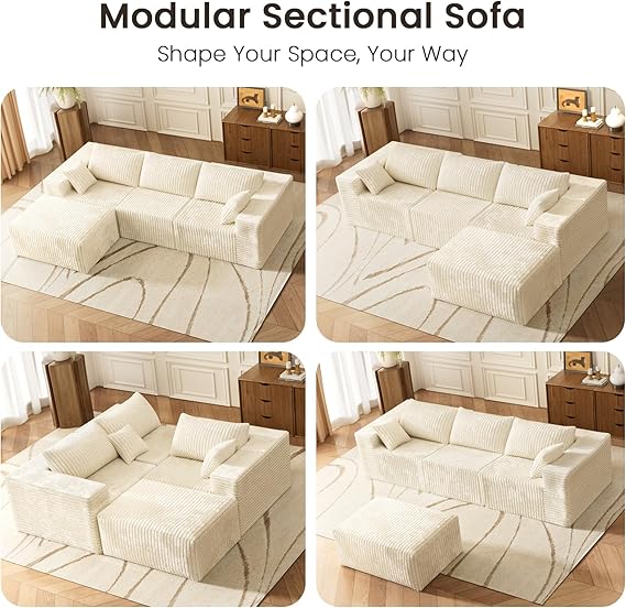 110" L-Shape Modular Sectional Sofa