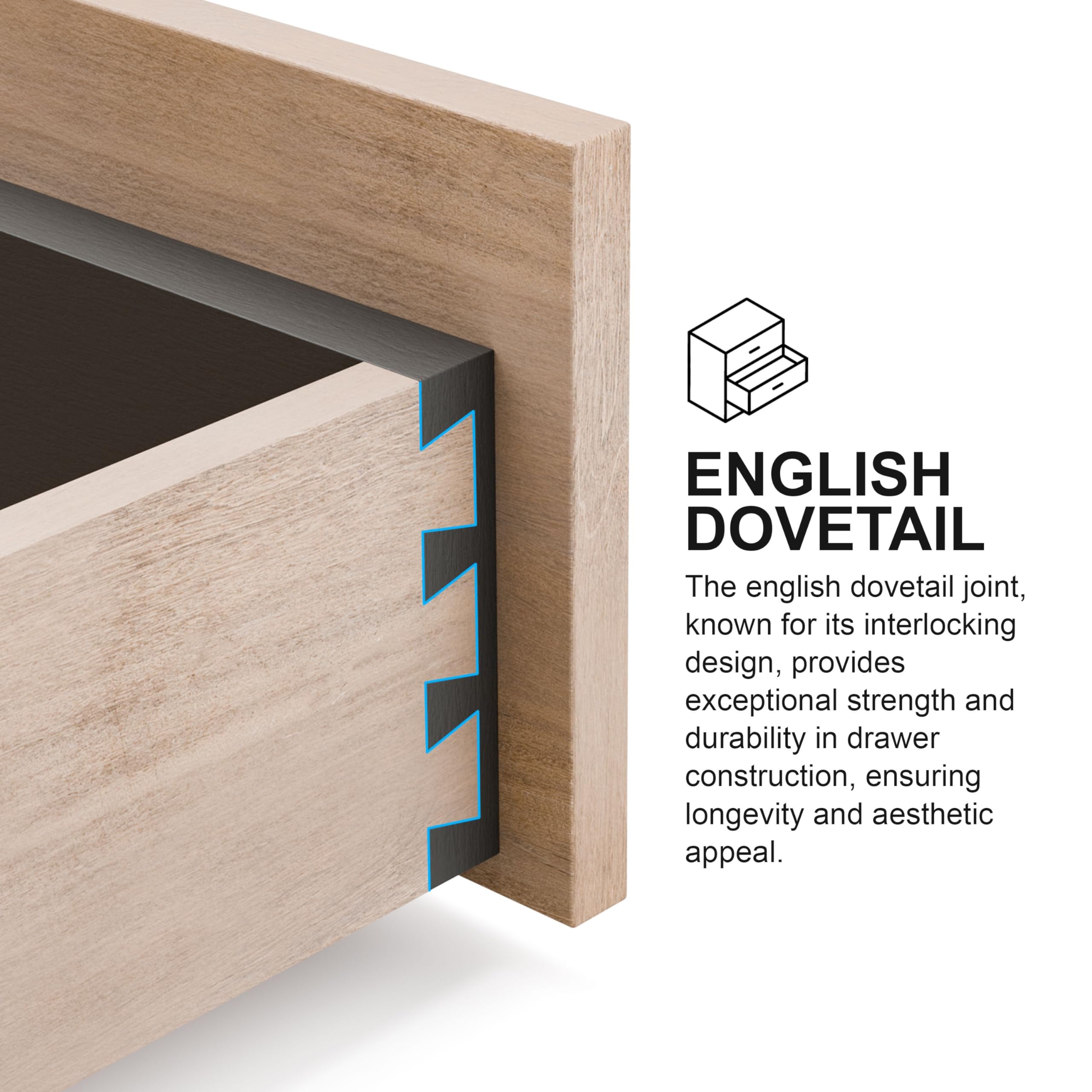 Modern 60-Inch Server with Felt-Lined Drawers