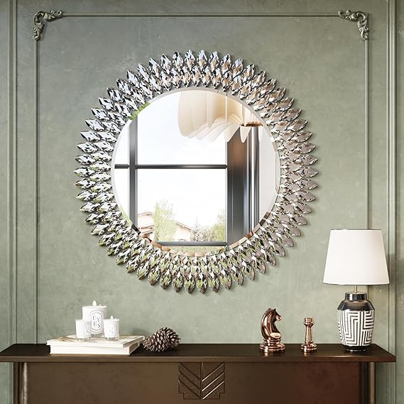 Round Diamond Wall Mirror 26 Inch