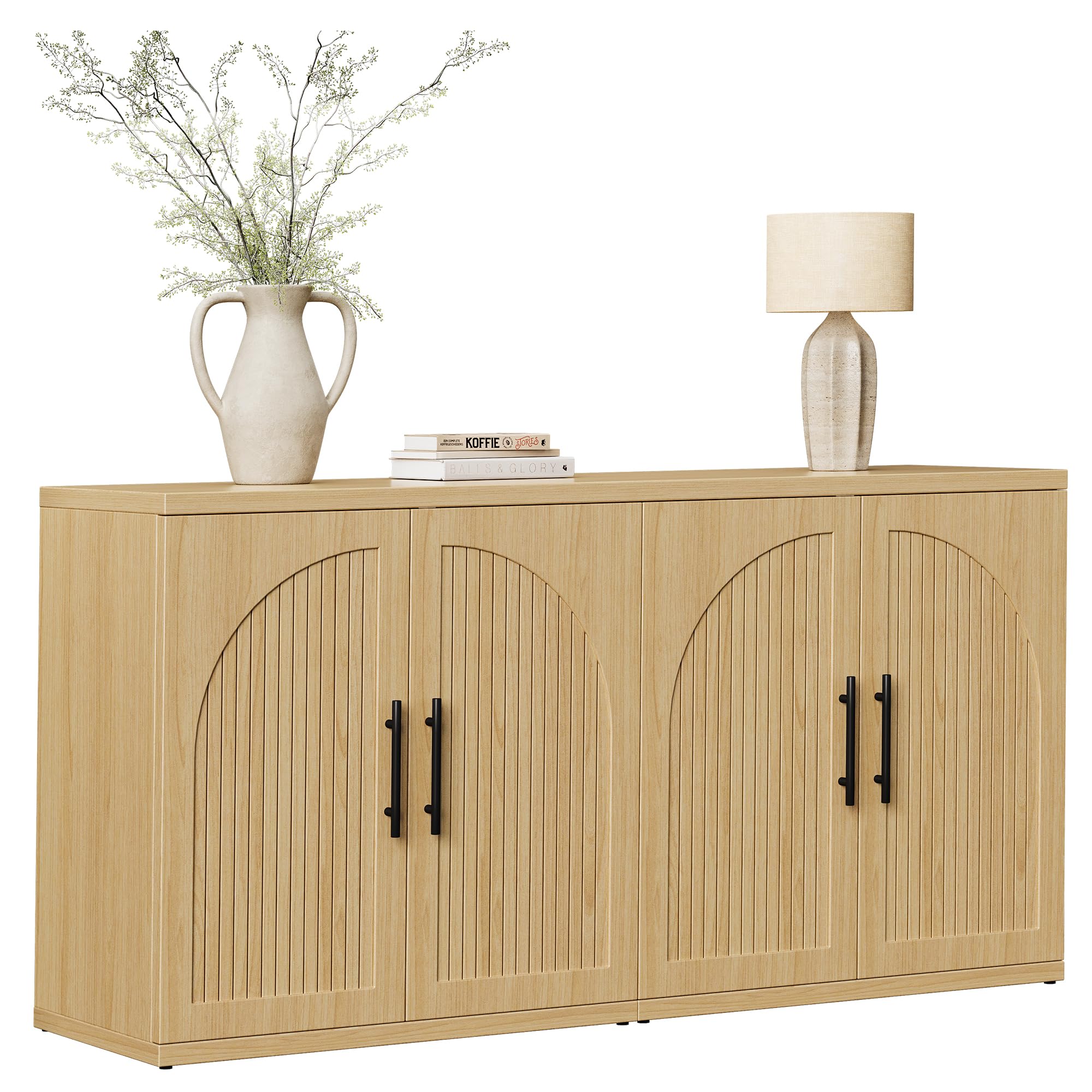 63" Fluted Buffet Cabinet with Storage