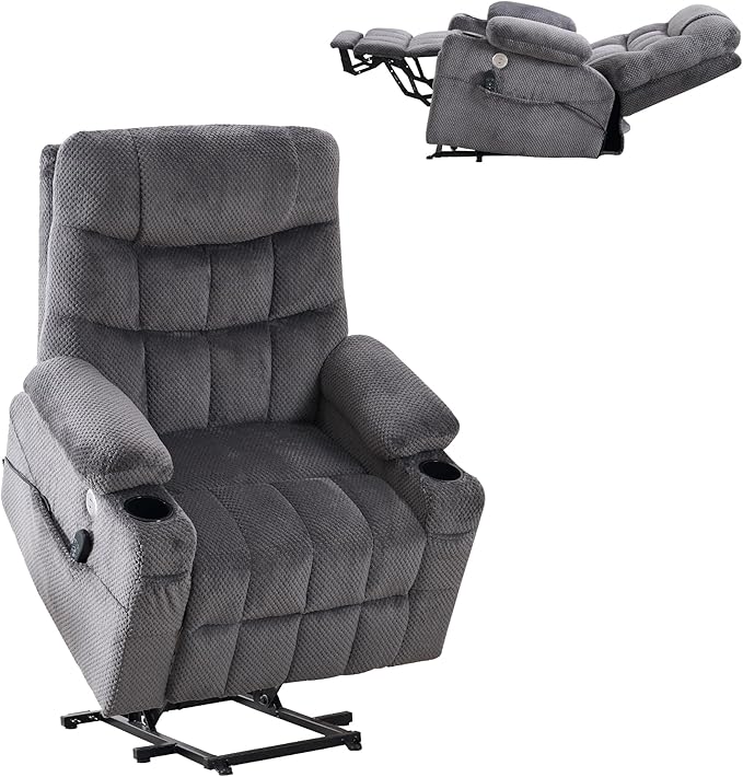 Dual Motor Power Lift Recliner with Massage and Heat