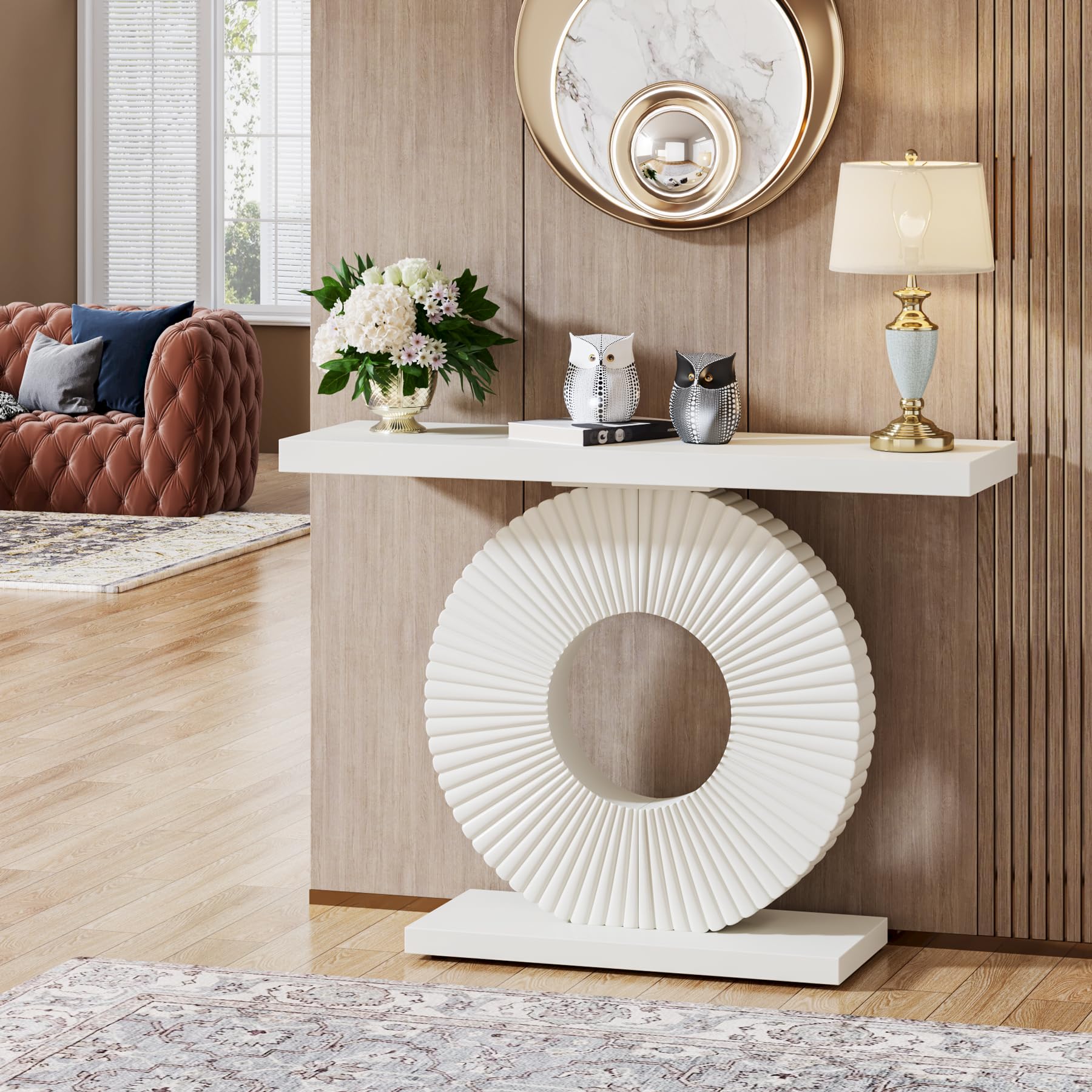 Modern Console Table with Geometric Base