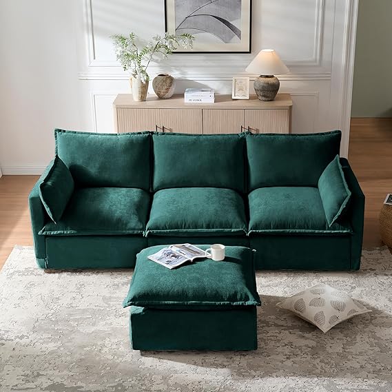 Modular L-Shaped Sectional Sofa with 4 Seats