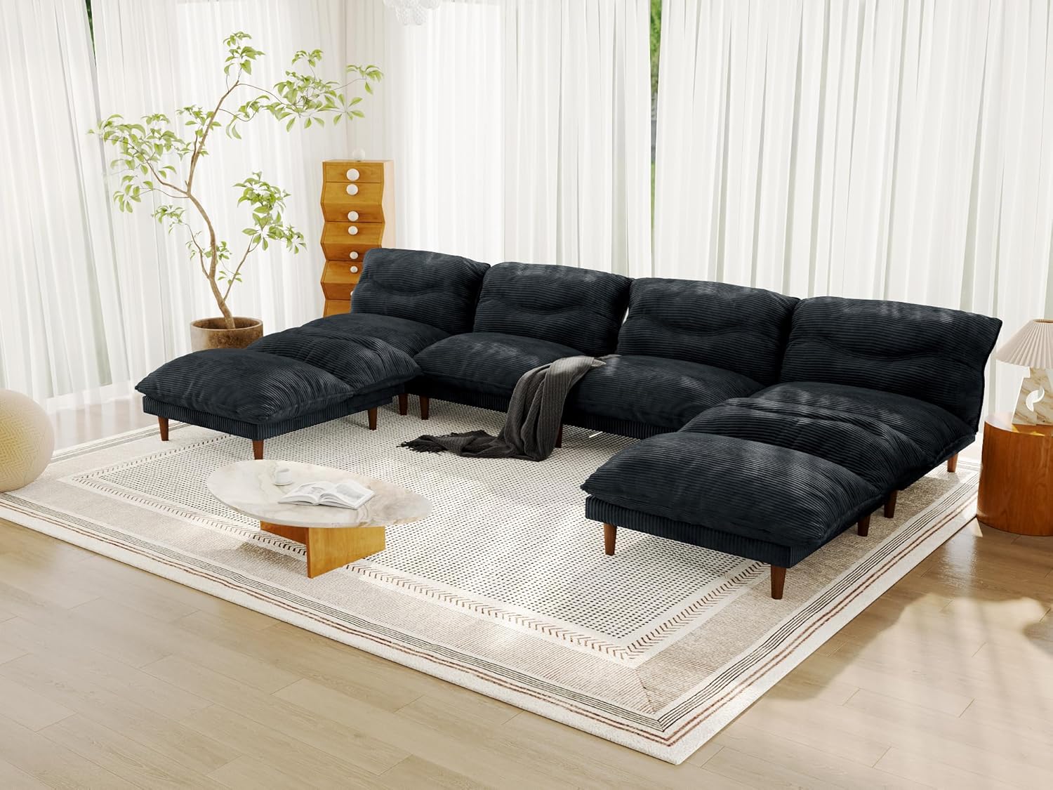 75-Inch Convertible Futon Sofa Bed with Adjustable Backrest