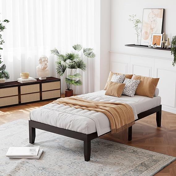 King Solid Wood Platform Bed Frame