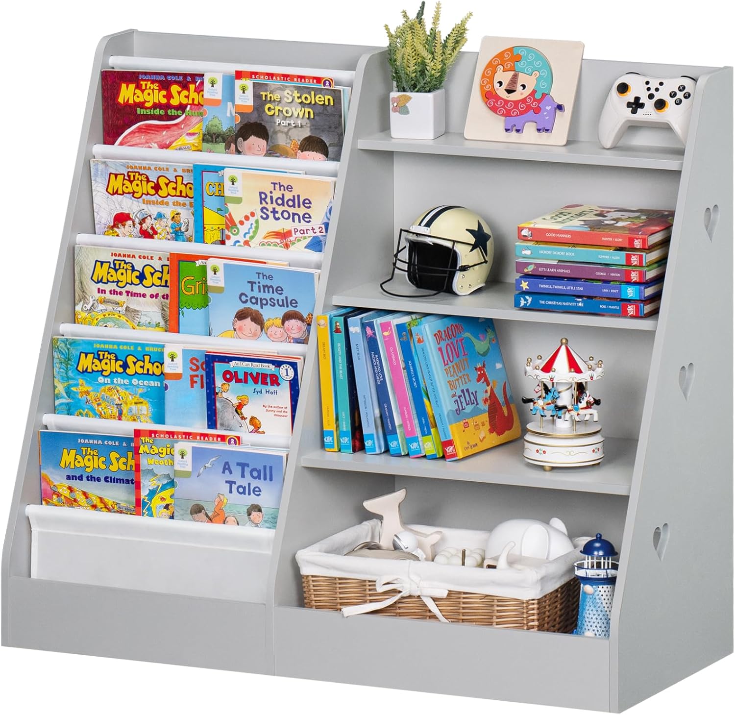 4 Tier Kids Bookshelf Storage Organizer