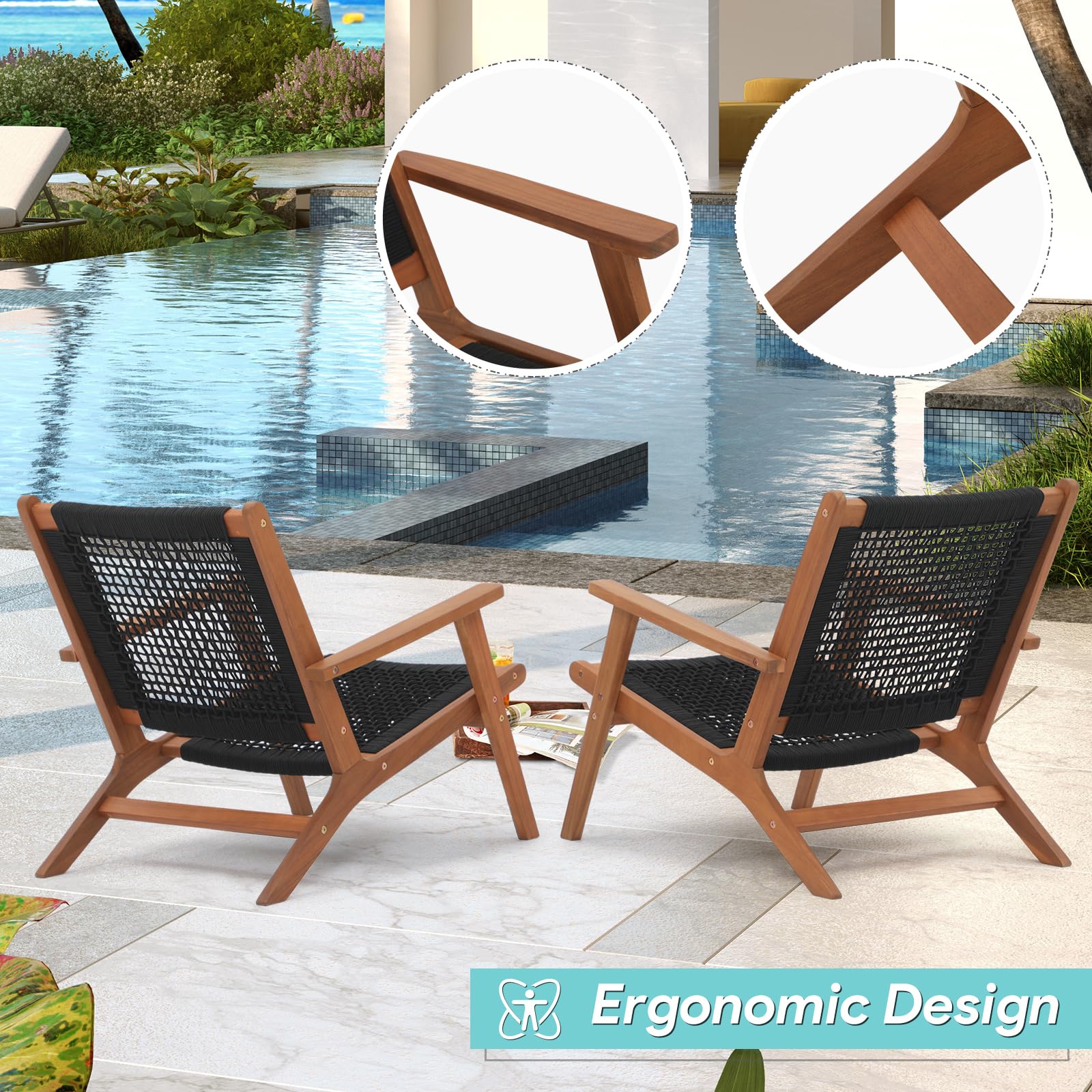 Mid-Century Modern Accent Armchair Set of 2