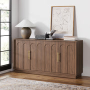 Mid-Century Modern Sideboard Cabinet with Arched Doors