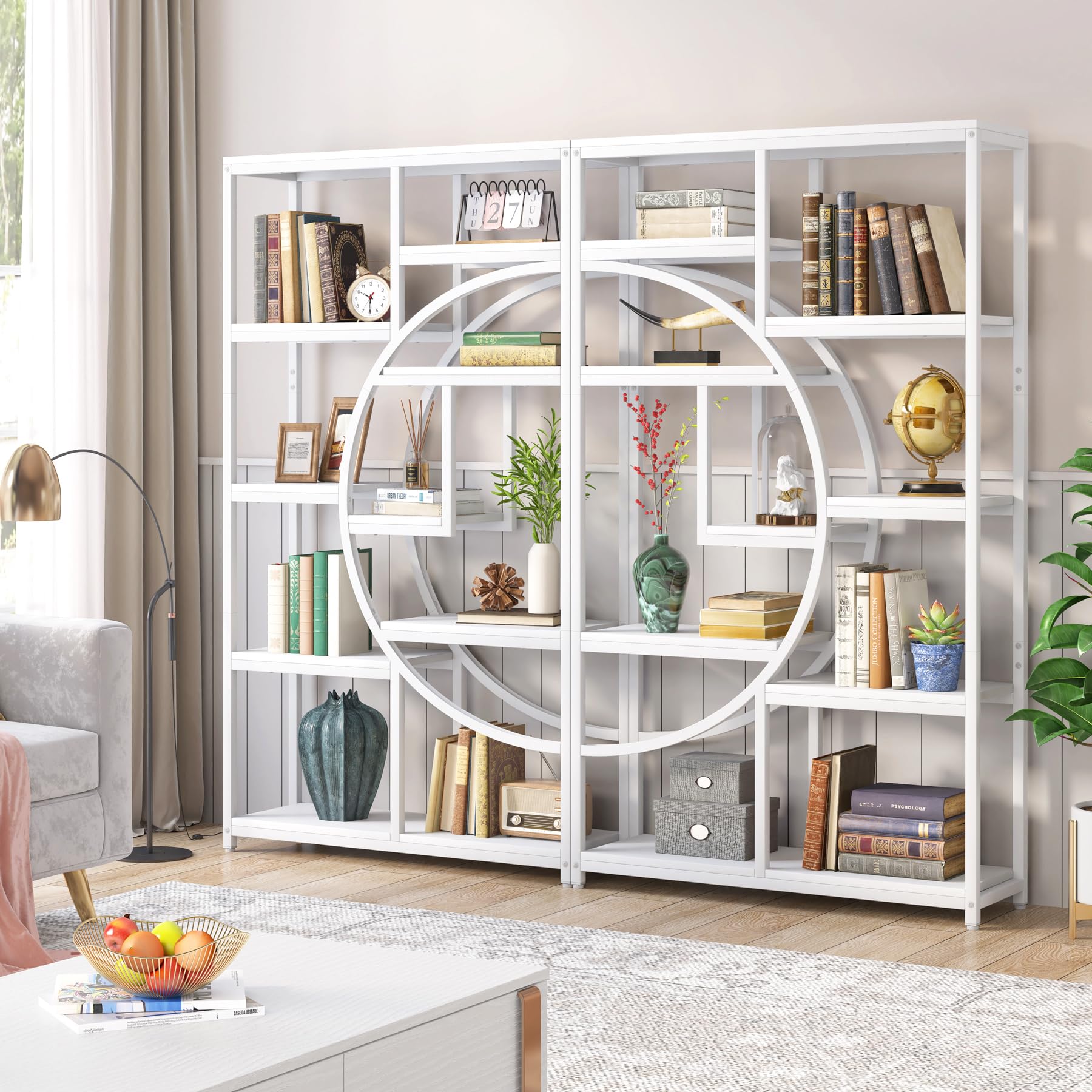 5-Tier Industrial Bookshelf Storage Organizer