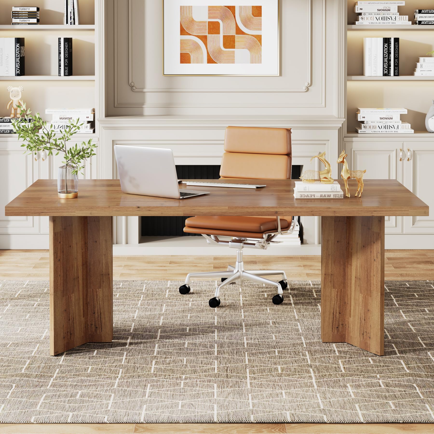 63-Inch Executive Desk with Large Tabletop