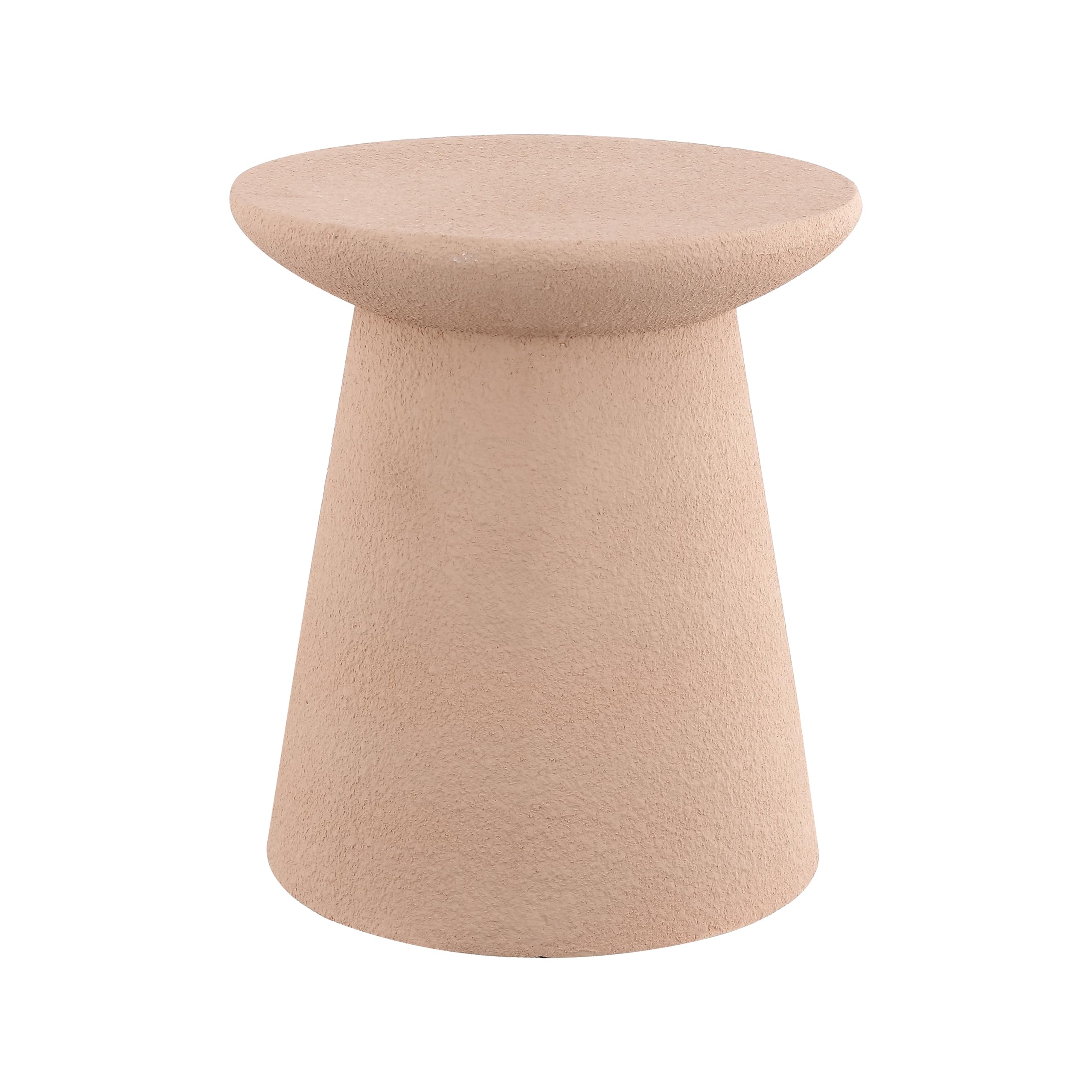 Pink Frosted Minimalist Drum Accent Table 18"