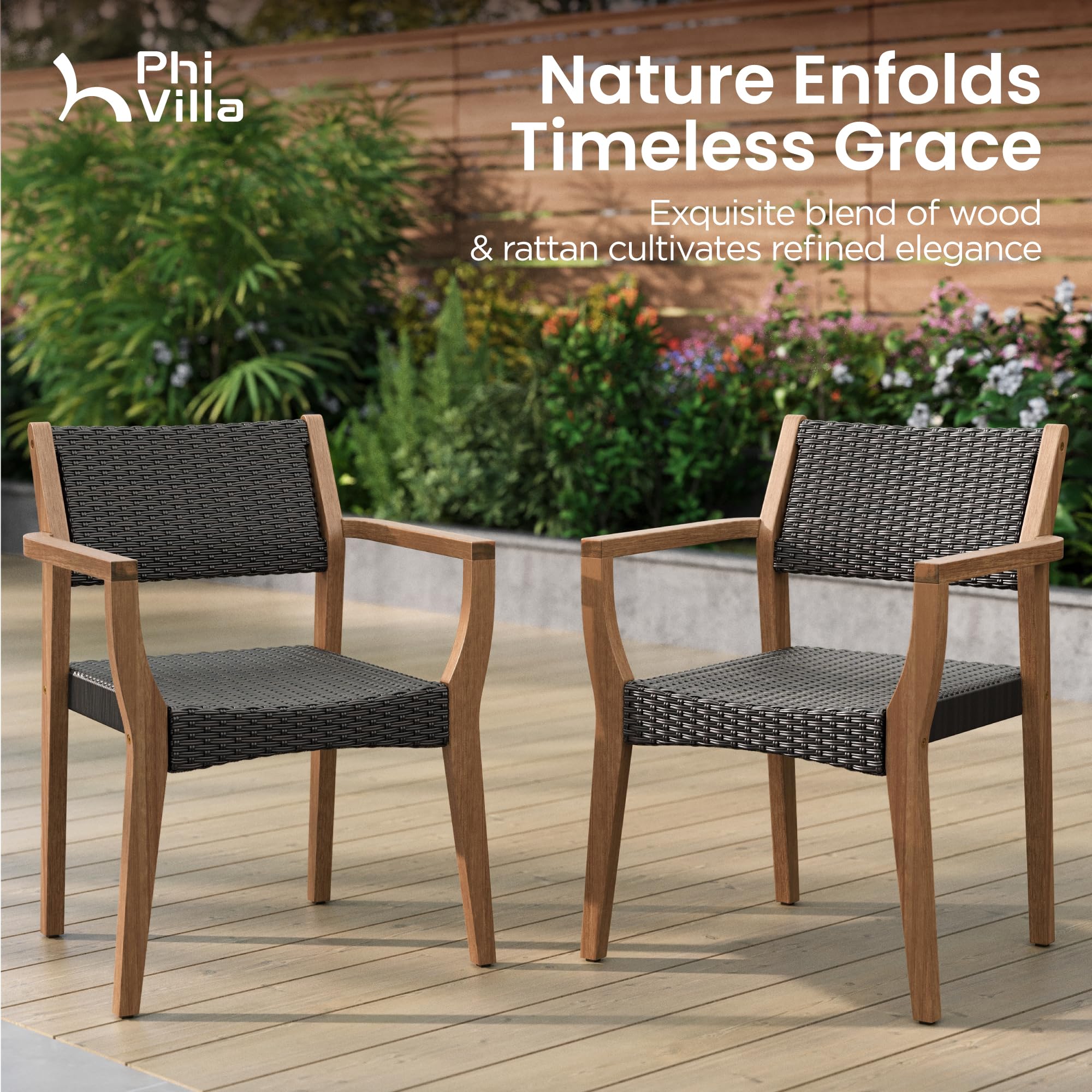 7-Piece Acacia Wood Outdoor Dining Set for 6