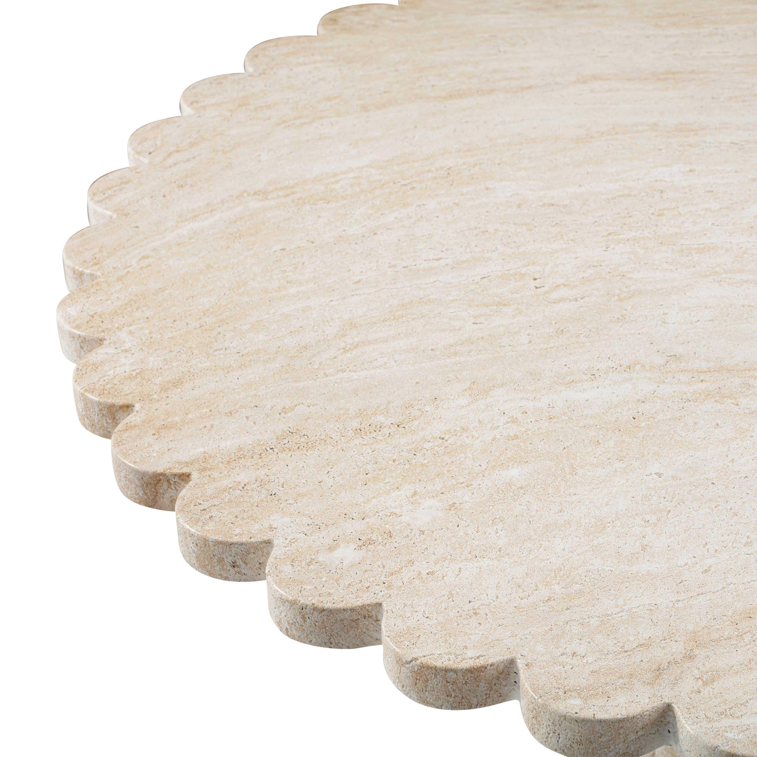 54" Round Concrete Dining Table - Travertine Finish