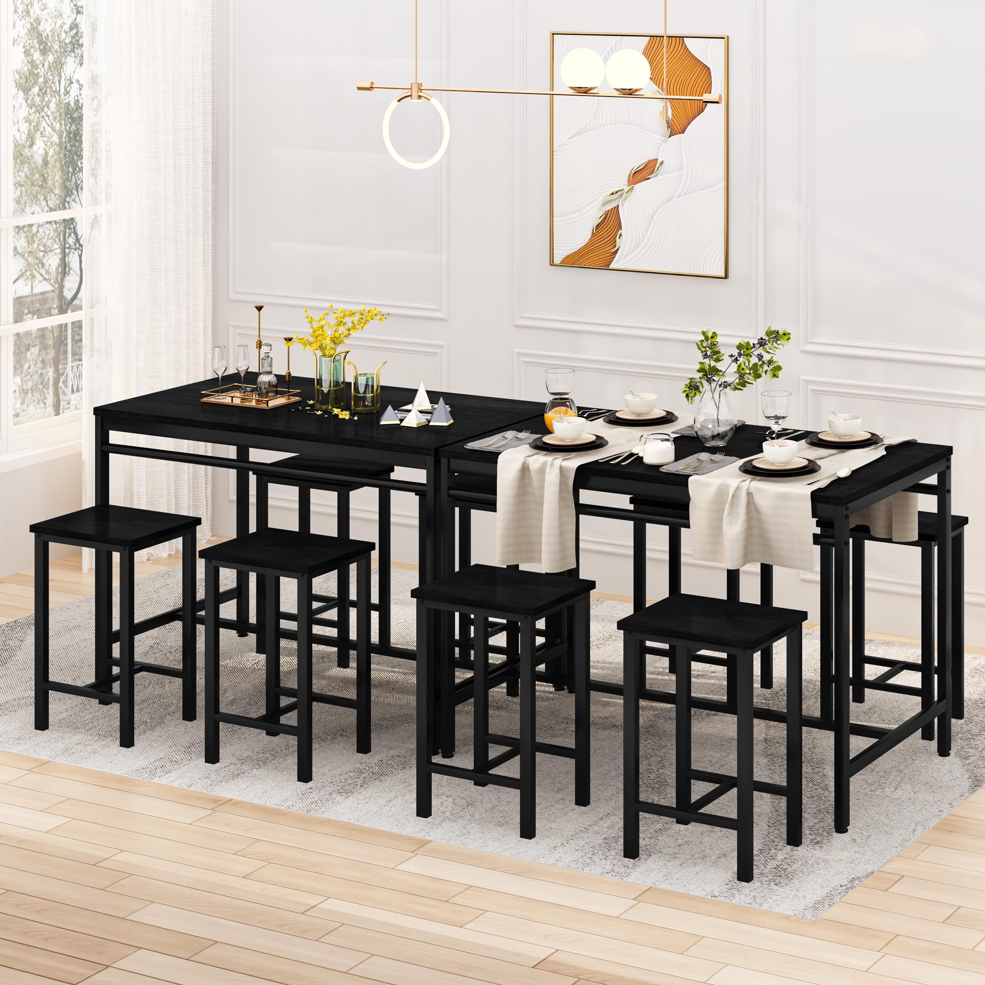 5-Piece Counter Height Dining Bar Table Set for 4