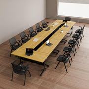 Folding Conference Table with Silent Wheels 61 Inch 2-Pack