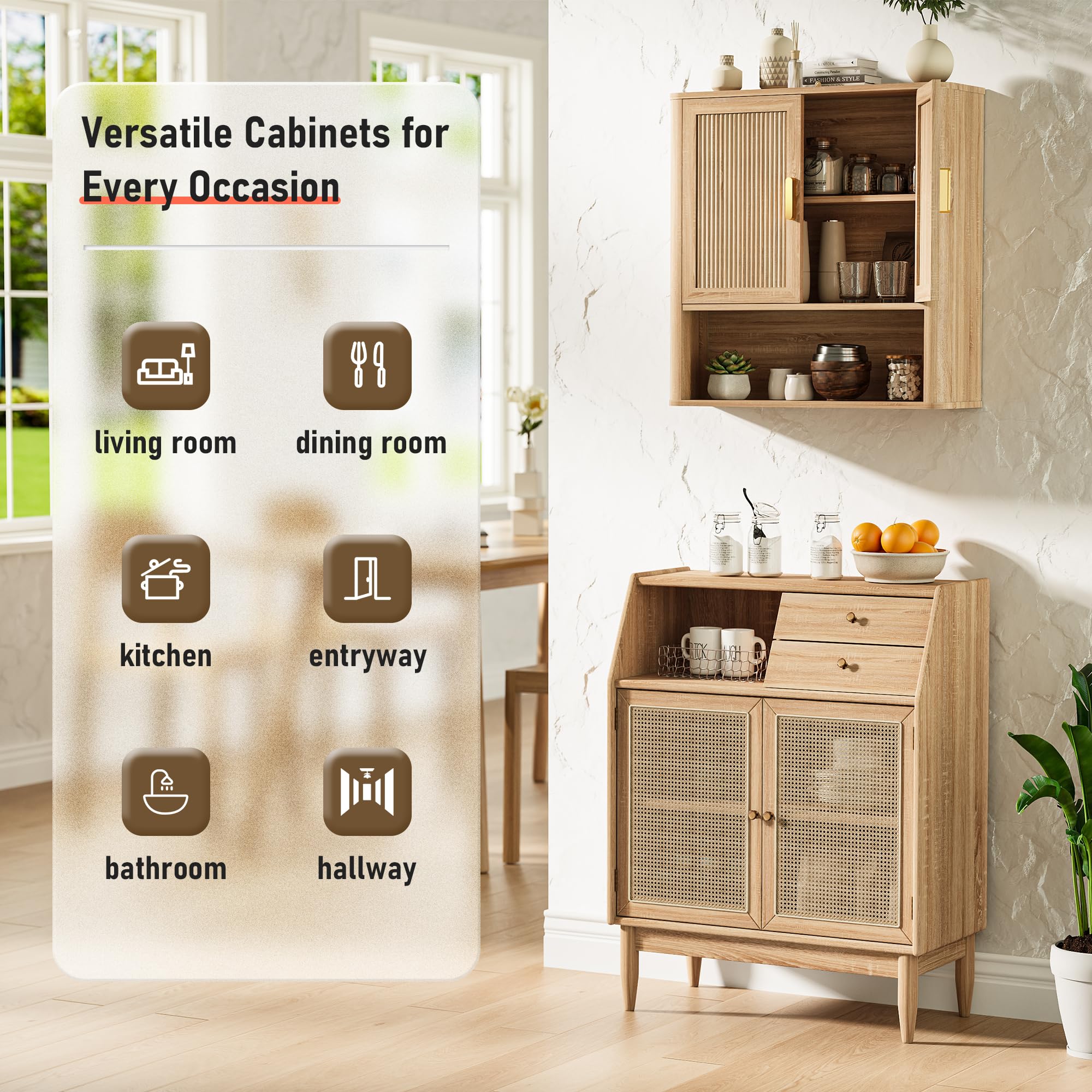 Bathroom Wall Storage Cabinet with Adjustable Shelves