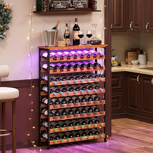 48 Bottle Wine Rack with Wood Top